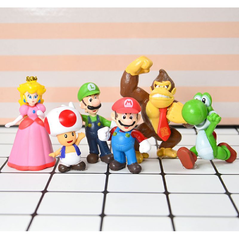 โมเดลมาริโอ้-ชุด-6-ตัว-โมเดลmario-จากเกมดัง-สูง-4-7-cm-สินค้าจากจีน