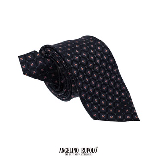 ANGELINO RUFOLO Necktie(NTM-กฟ.รวม) เนคไทผ้าไหมทออิตาลี่คุณภาพเยี่ยม ดีไซน์ Graphic สีกรม/เทา/น้ำเงิน/แดง/ชมพู/ดำ/ม่วง