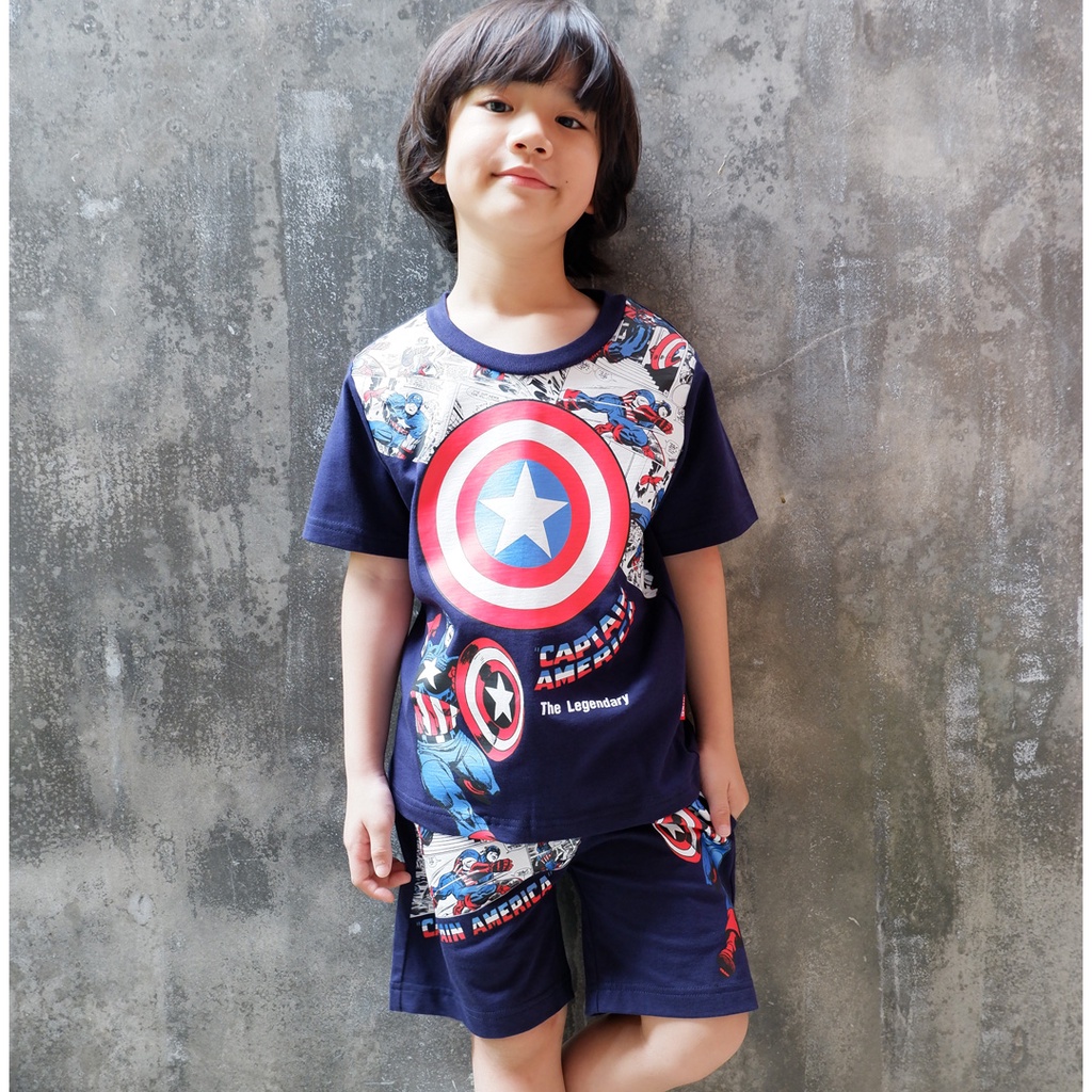 marvel-boy-t-shirt-amp-shorts-hulk-captain-america-มาร์เวล-เสื้อยืด-กางเกง-เด็กชาย-ลายฮัค-กัปตันอเมริกา-สินค้าลิขสิทธิ์แท้100-official-licensed-characters-studio