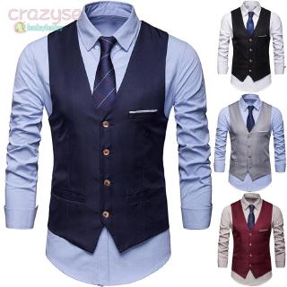 Vest Button down Pocket Slim fit Sleeveless Solid Casual Suit Plus size Formal Business Office Wedding Stylish