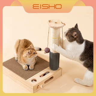 Eisho คอนโดแมวมีที่นอน ที่ฝนเล็บแมว แท่นฝนเล็บ ของเล่นแมว ที่ฝนเล็บแมว เสาฝนเล็บแมวที่ลับเล็บ