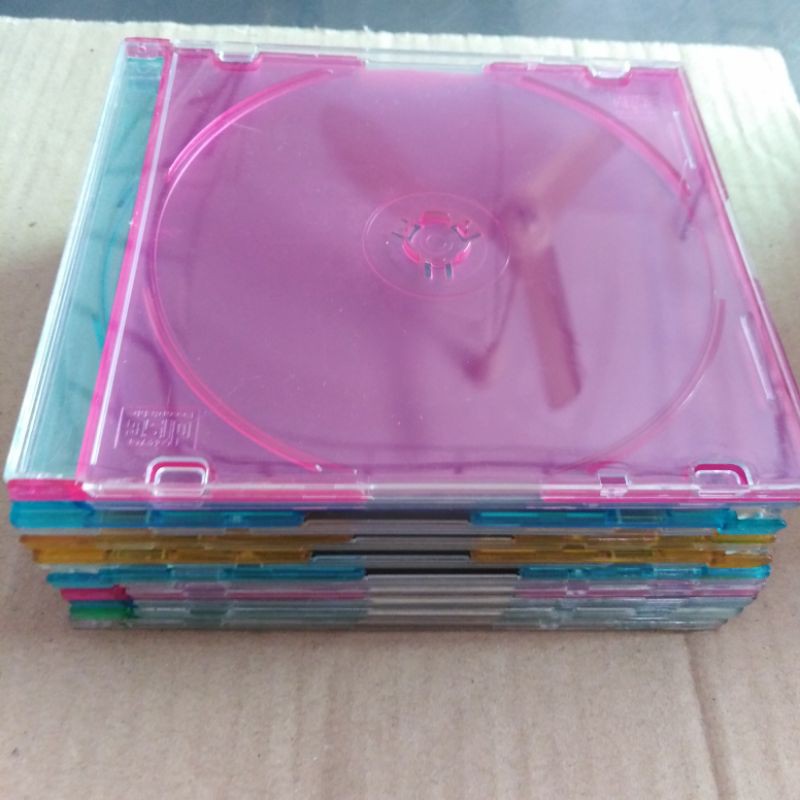 กล่องเปล่าใส่แผ่นซีดี-วีซีดี-แพ็ค-10-คละสี