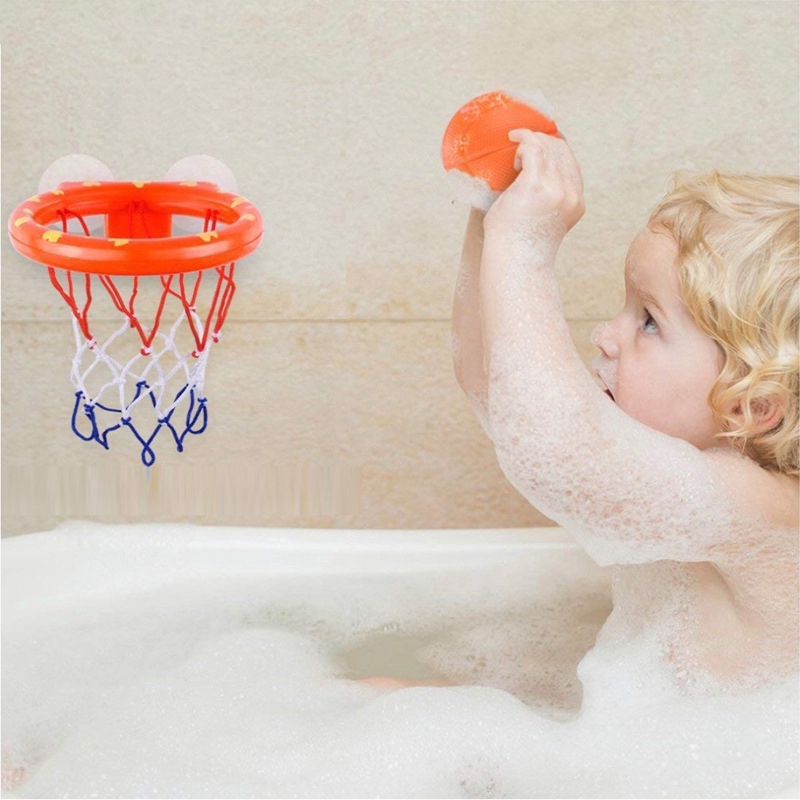 ของเล่นอาบน้ำเด็ก-มินิในร่มที่มีถ้วยดูดบาสเกตบอลกรอบขว้างเกม