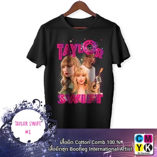 ลายน่ารัก  เสื้อยืดเทเลอร์ สวิฟ Taylor Swift เสื้อทัวร์ bootleg เสื้อขาว เสื้อดำ นักร้อง เสื้อคอกลม