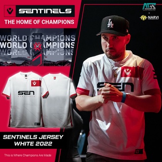 เสื้อกีฬาแขนสั้น ลายทีม Sentinels (สีขาว)