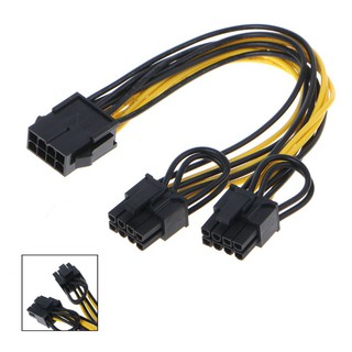 CPU 8-pin to Double PCI-E 8-Pin ( 6 P + 2 P ) Splitter Cable Power Supply