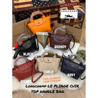 Longchamp LE PLIAGE CUIR TOP HANDLE BAG แท้💯%