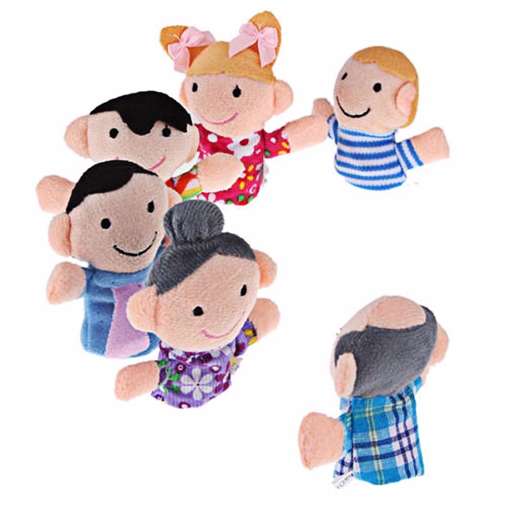 bernardo-ชุดหุ่นนิ้วครอบครัว-ตุ๊กตาการ์ตูนน่ารัก-ของขวัญเด็ก-ของเล่นตุ๊กตาผ้า-หุ่นมือ