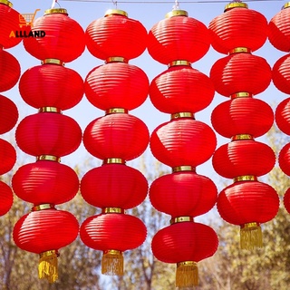 โคมไฟกระดาษ ทรงกลม สีแดง แบบพับได้ สไตล์จีน สําหรับแขวนตกแต่งเทศกาลปีใหม่ 8 10 12 นิ้ว DIY