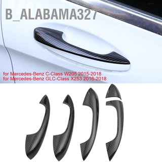 Alabama327 ฝาครอบมือจับประตูรถยนต์ คาร์บอนไฟเบอร์ สําหรับ Mercedes-Benz C-Class W205 Glc X253 2015-2018