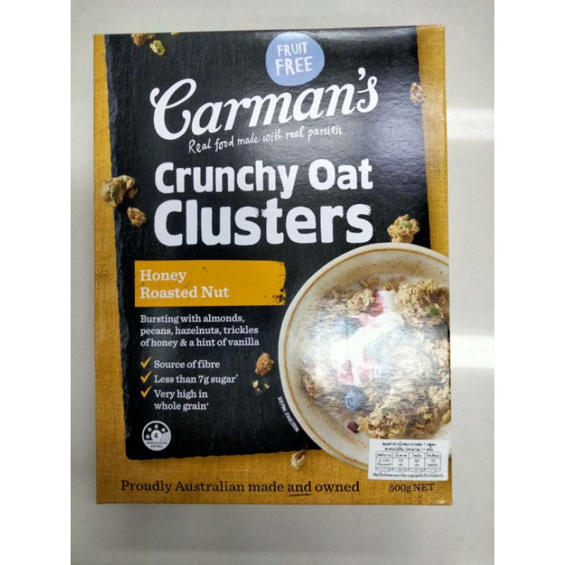 Carman's Clusters Oat Clusters Honey Roasted Nutธัญพืช ผสม ข้าวโอ๊ต และ ...