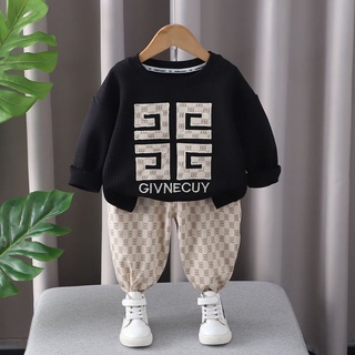 ชุดเสื้อผ้ากีฬา แฟชั่นฤดูใบไม้ร่วง สําหรับเด็กผู้ชาย