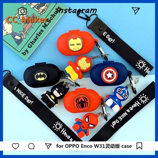( In Stock ) เคสซิลิโคนลายการ์ตูน Marvel Captain America สําหรับ Oppo Enco W11 ( W31 Lite )