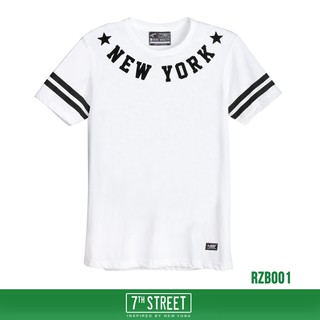7th Street เสื้อยืด รุ่น RZB001 ขาว-สกรีนดำ ของแท้ 100%