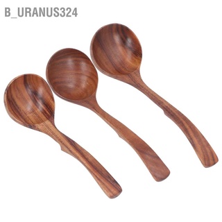 B_uranus324 Wooden Ladle Acacia Wood Porridge Spoon Tableware Catering Kitchen Tool for Home Kids