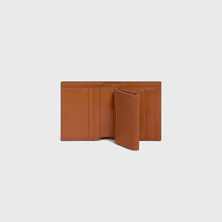 brand-new-authentic-celine-small-two-tone-grained-cow-leather-strap-wallet