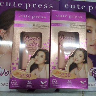 fd *ของแท้* รองพื้น Cute press  Magic Cover Whitening Liquid Foundation SPF 30 PA+ราคาเต็ม 299 บาท