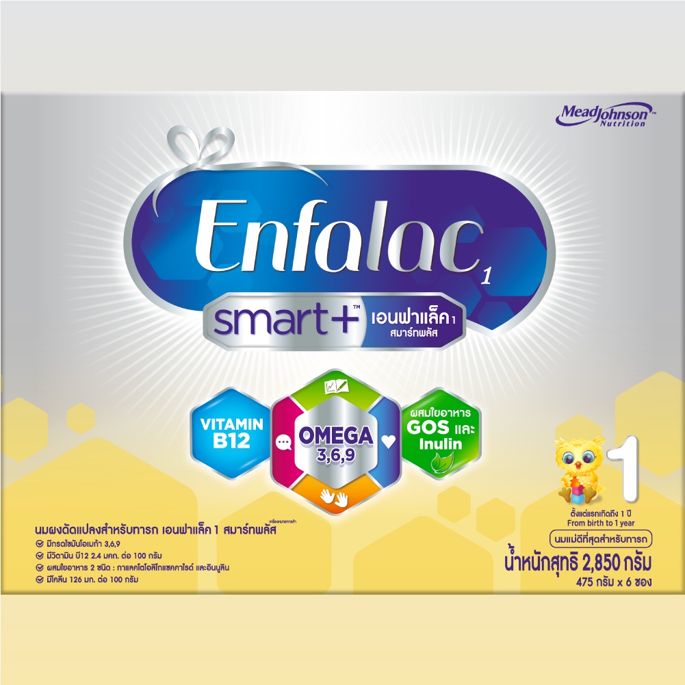 ภาพหน้าปกสินค้านม เอนฟาแล็ค สมาร์ทพลัส นมผง เด็ก นม enfa สูตร1 2850 กรัม Enfalac Smart+ Formula 1 2850g. จากร้าน meadjohnson.official บน Shopee