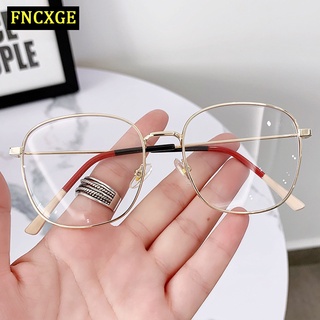 สินค้า Fncxge แว่นสายตาสั้น 0.0 ถึง -4.0 สําหรับผู้ชาย และผู้หญิง แฟชั่นสไตล์เกาหลี กรองแสงสีฟ้า กรอบโลหะ สี่เหลี่ยม แว่นตา