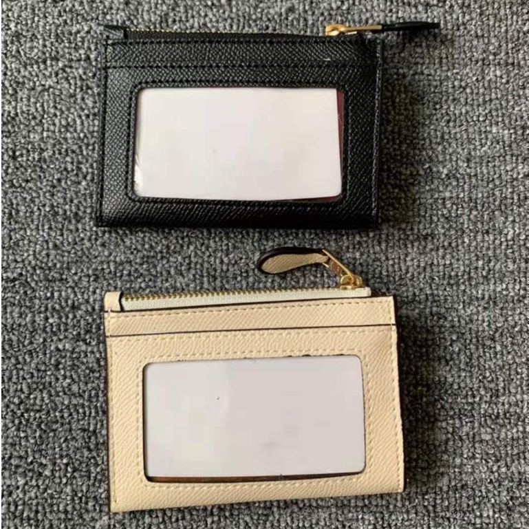 outlet-ส่วนลด-coach-88250-กระเป๋าสตางค์ผู้หญิงสีทึบกล่องใส่บัตรกระเป๋าใส่เหรียญมัลติฟังก์ชั่นขนาดเล็ก