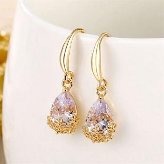 Zircon Geometric Dangle Earrings for Women Bijoux Exquisite Water Drop Crystal Earrings Statement Earrings Jewelry Gifts