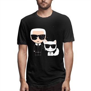 【🔥🔥】Yaoting Karl Lagerfeld เสื้อยืดลําลองสําหรับผู้ชายแขนสั้นเหมาะกับการเล่นกีฬามวย