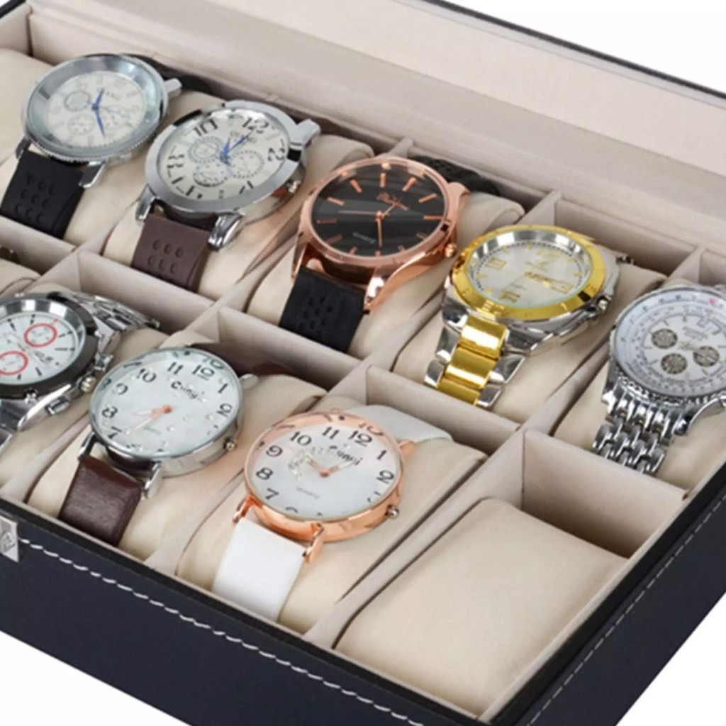 ภาพสินค้าWATCH BOX กล่องเก็บนาฬิกา กล่องใส่นาฬิกา กล่องนาฬิกา 3 ช่อง 12ช่อง (สีดำ) จากร้าน yakoe บน Shopee ภาพที่ 1