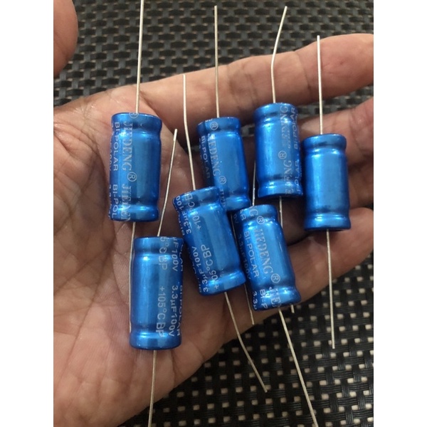 3-3uf-100v-capacitor-ตัวเก็บประจุ-ลำโพง-บลูทูธdiyแหลม-ตัวเก็บประจุแบ่งความถี่-ตัวเก็บประจุ