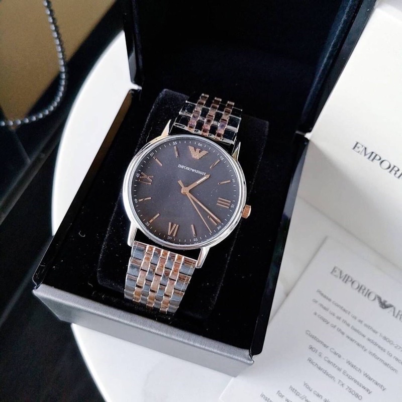Emporio Armani Men s Three Hand Two Tone Stainless Steel Watch