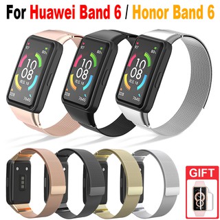 สายรัดโลหะแบบเปลี่ยนสายนาฬิกาแบบแม่เหล็กสำหรับ Huawei Band 6 / Honor band 6