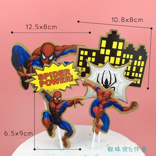 ภาพขนาดย่อของภาพหน้าปกสินค้ามีของ พร้อมส่งยกเซต ฟิกเกอร์ super heroes spiderman สําหรับตกแต่งเค้ก จากร้าน warmsunshine1.th บน Shopee ภาพที่ 7