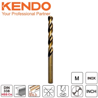 KENDO 10308004 ดอกสว่านเจาะสแตนเลส(โคบอลท์) 8.0 × 117mm (1 ชิ้น/แพ็ค)