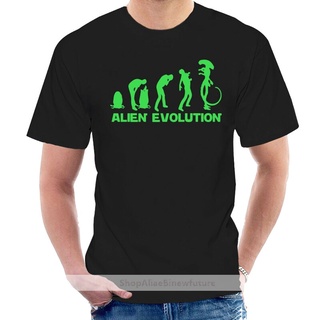 เสื้อยืดสีดำอินเทรนด์ใหม่ เสื้อยืดลําลอง แขนสั้น พิมพ์ลาย Aliens Evolution Life Cycle Xenomorph Facehugger แนวสตรีท สําห