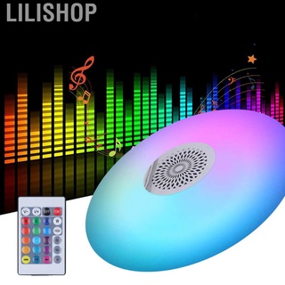 ภาพขนาดย่อสินค้าสินค้า Lilishop โคมไฟ 24W E27 Rgb เปลี่ยนสีได้พร้อมรีโมทคอนโทรลสมาร์ทลําโพงไฟติดเพดาน 85265V หลอดไฟLED RGBW E27 เปลี่ยนได้ หลอดไฟ LED เปลี่ยนสี LED BULB
