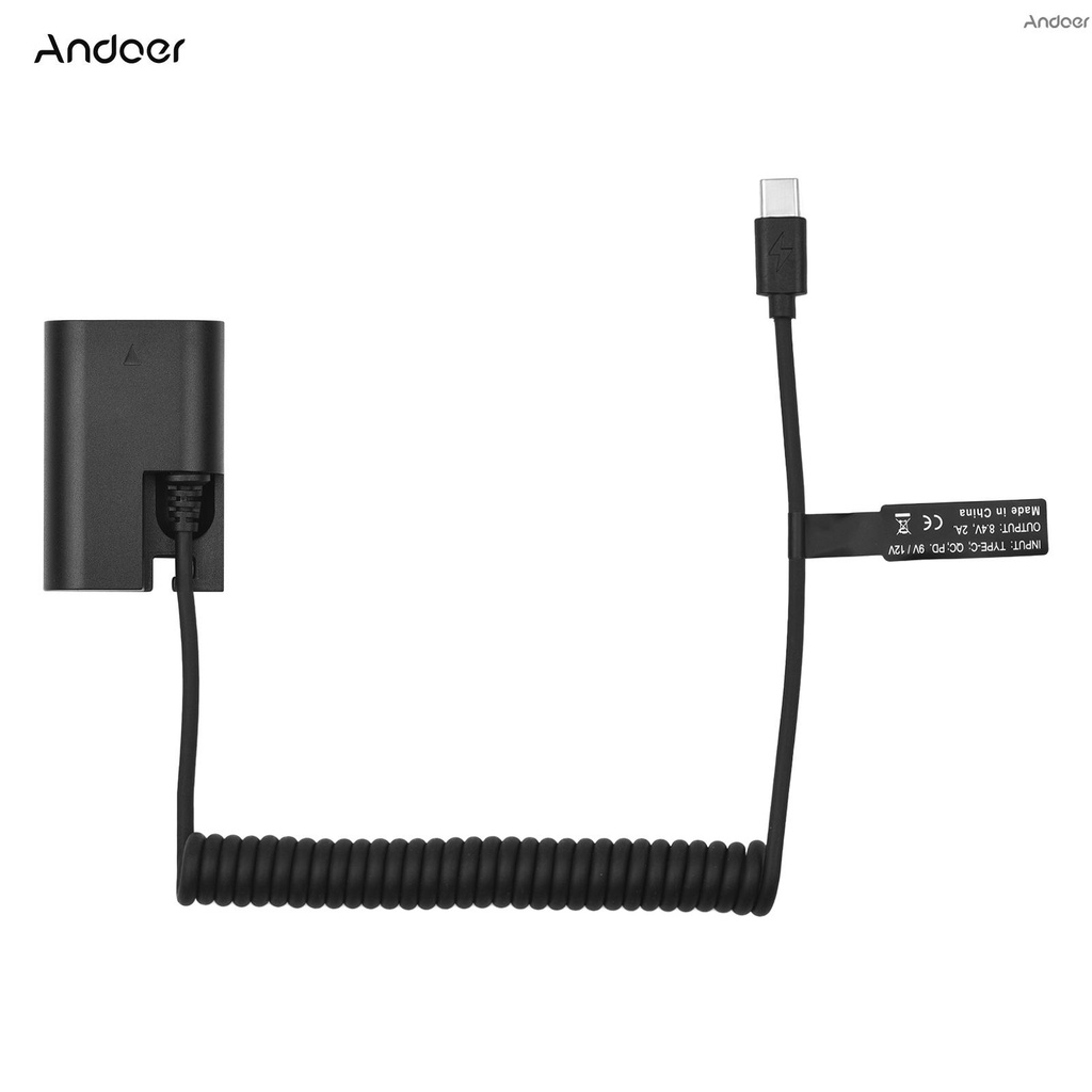 andoer-lp-e6-แบตเตอรี่-dummy-usb-c-coupler-อะแดปเตอร์-dr-e6-แบตเตอรี่-dummy-coupler-พร้อมสายเคเบิ้ล-usb-type-c-สําหรับ-canon-eos-r-r5-r6-90d-80d-70d-60d-60da-5d-iv-6d-มาร์ก-ii