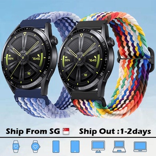 ภาพขนาดย่อของสินค้าสายนาฬิกาข้อมือไนล่อนถัก ปรับได้ 20 มม. 22 มม. สําหรับ Samsung Huawei Garmin Fossil Pebble Time Smartwatch
