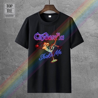 เสื้อยืดวินเทจเสื้อยืดผ้าฝ้าย พิมพ์ลาย Cinderella Shake Me In Black Small To 4 LOfiep35LPabph50S-5XL