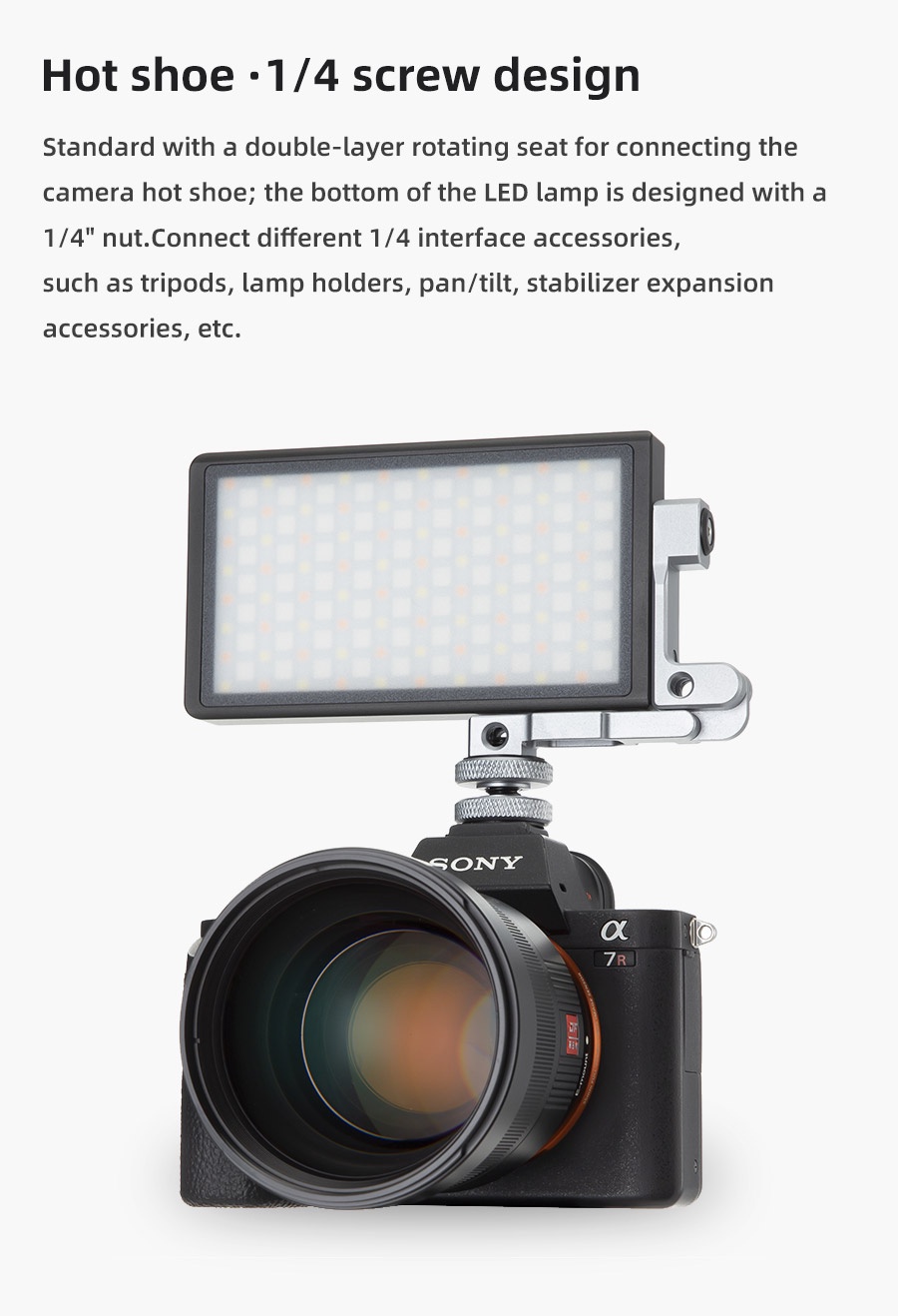 Goshyda 2500K-8500K LED Fill Light, Dimmable On Camera Video Lamp Lighting Oled Display With 1 4 Inch Thread Mount For Tripod Lamp Holder Stabilizer Extension Accessory Etc - View #6