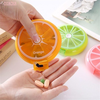 DIACHA Portable Pill Organizer Candy Box Weekly Tablet Holder Travel Pill Case Fruit Style Convenient Health Care Tool Sealed Medicine Tablet Storage Dispenser Container 7 Days Daily/Multicolor