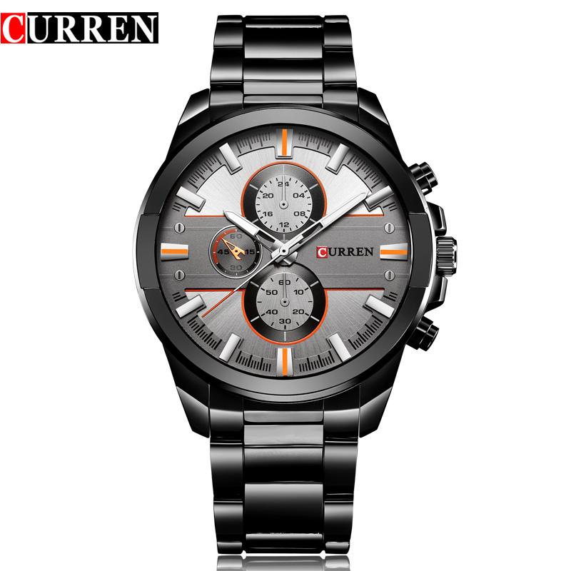 CURREN Classic Stainless Steel Strap Watches Men Military Analog Quartz Wristwatch For Mens Clock Casual Male Watch