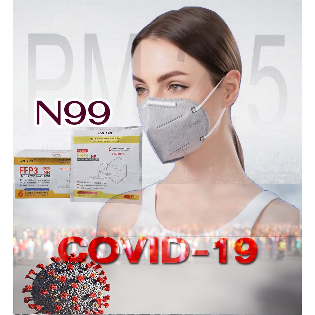 N99 แท้ กรอง6ชั้น 20 ชิ้น N99 PPF3 NR 6 Filters หน้ากากอนามัย ป้องกัน ...