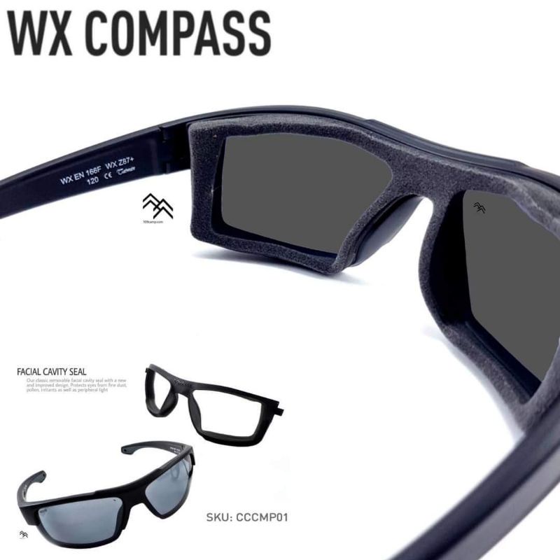 แว่นตา-wileyx-แท้-รุ่น-compass-รุ่นที่มีโฟมกันลมที่สามารถถอดได้-สำหรับใช้งานในที่มีฝุ่นละอองสูง