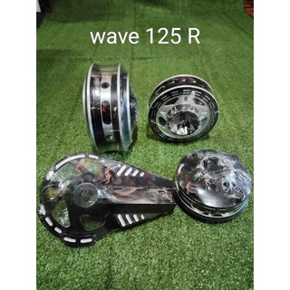 ดุมเจาะสีดำ ขายยกชุดครบSET ดุมหน้า+ดุมหลัง+ฝาเบรค+ดุมสเตอร์ WAVE125 R,S,i เวฟ110i 125ไอปลาวาฬ