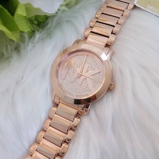 นาฬิกา Michael Kors Womens Rose Gold Logo Glitz Watch MK3463