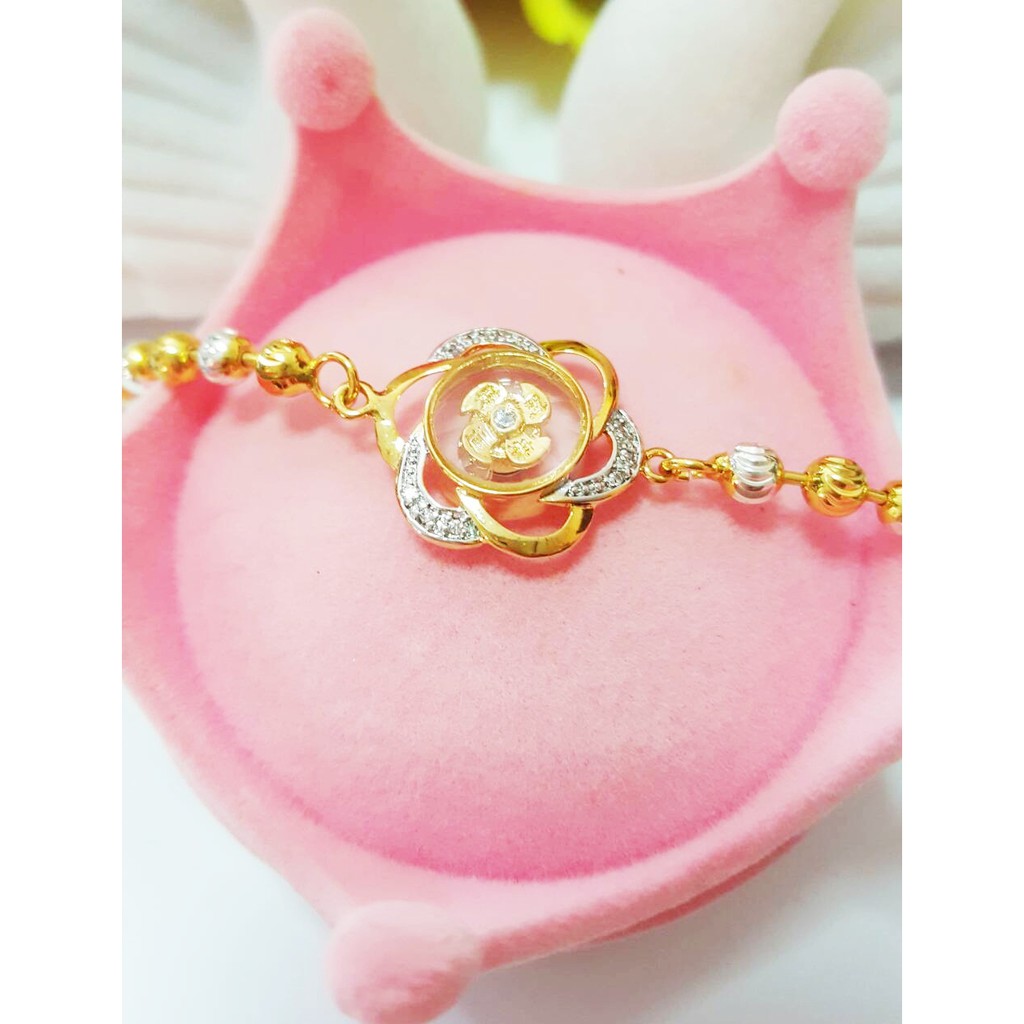 สร้อยข้อมือเงินชุบทอง-18k-ลายไข่ปลากังหันแชกงหมิว-2กษัตริย์-ยาว-16-5-เซนติเมตร