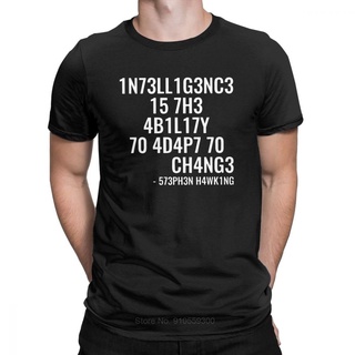 [S-5XL] เสื้อยืดผ้าฝ้าย พิมพ์ลาย Geek Intelligence is The Ability to Adapt to Change หรูหรา ของขวัญวันเกิด สําหรับผู้ชาย