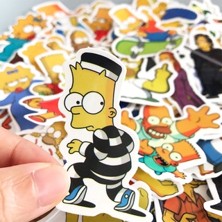 ✨พร้อมส่ง✨The Simpsons 50 แผ่น พีวีซี กันน้ำ สติ๊กเกอร์ STICKER