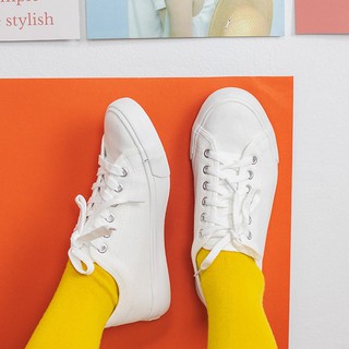 สินค้า KIM&CO. Cloudy(KF007W) รองเท้าผ้าใบกันน้ำสีขาว สุดคลีน  match ง่ายใส่ได้ทุกลุค
