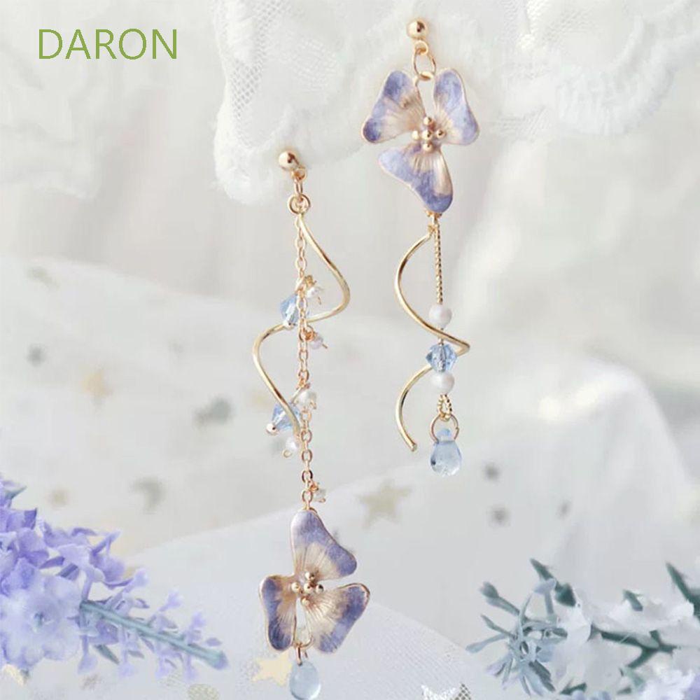 daron-เครื่องประดับต่างหูแฟชั่นลายดอกไม้แต่งพู่สไตล์เกาหลีสําหรับผู้หญิง