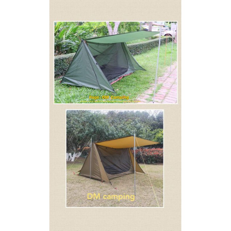 bushcraft-tent-เต็นท์สามเหลี่ยม-เต็นท์ลูกเสือ-tent-เต็นท์เดินป่าสินค้าพร้อมส่งจากไทย-พร้อมเสาข้าง1ชุด